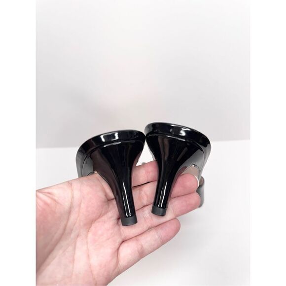 Pelle‎ Moda Heels Womens Size 8.5 Black Patent Leather Slip On Kitten Heels - Picture 5 of 8